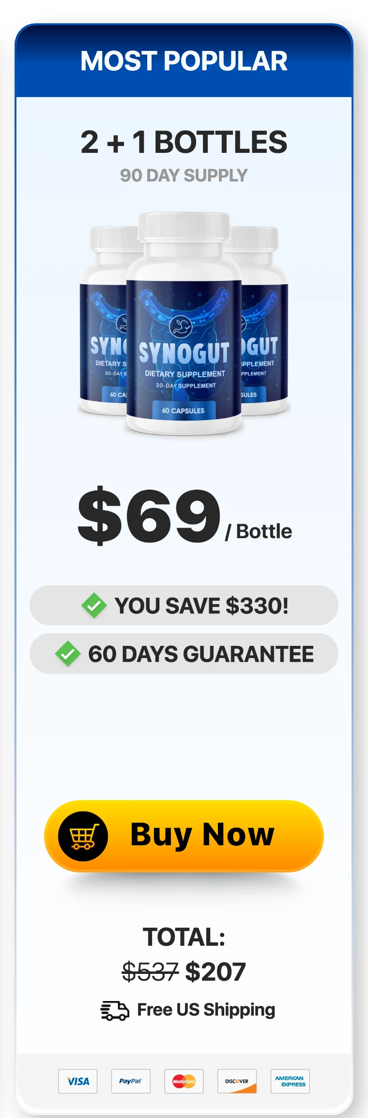 SynoGut 3 bottles